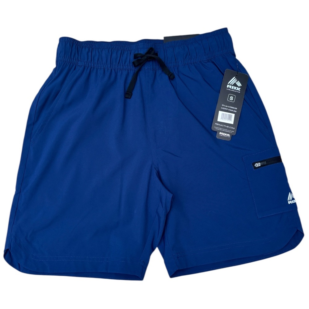 RBX Men’s S  Blue 7” Inseam Training Shorts, Reebok Men’s Athletic Shorts NWT